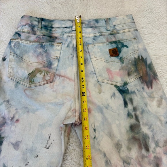 Carhartt Tie Dye w/ Patches Multicolor Men’s Straight leg Semi Distressed Jeans - Picture 14 of 16